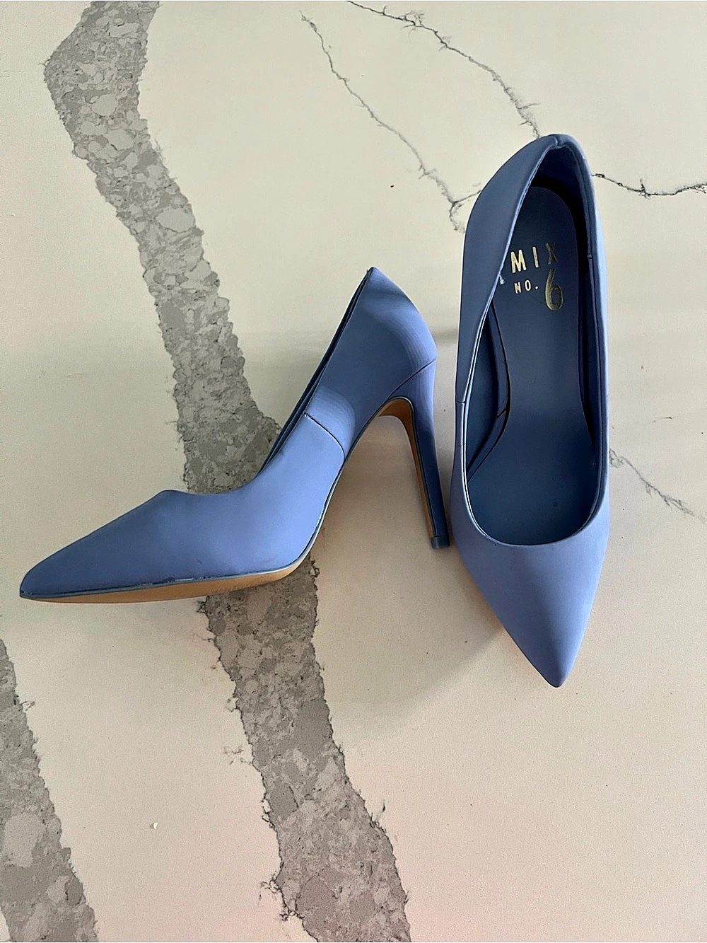 MIU Pointed Toe Pumps in Blue EU 36